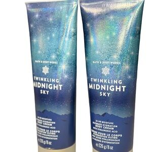 Bath & Body Works Twinkling Midnight Sky Lotion/Shea Body Cream 8oz - Pair